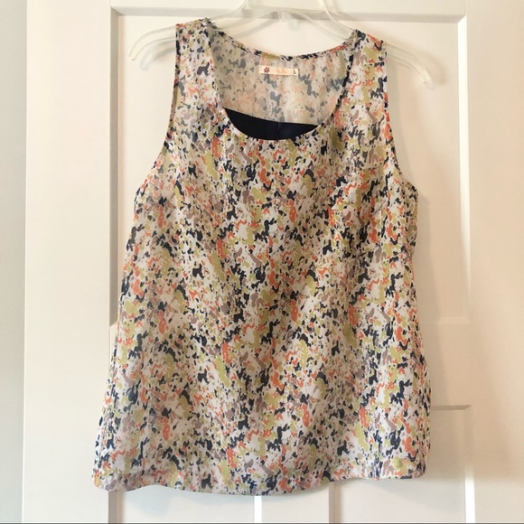 Tulle Tops - Printed tank top with bow detail